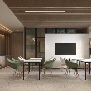 现代员工食堂3D模型下载